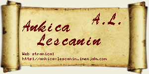 Ankica Leščanin vizit kartica